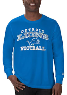 Starter Detroit Lions Blue Sport Drop Long Sleeve T Shirt