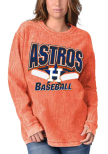 Houston Astros Womens Orange Cozy Crew Sweatshirt