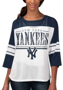 New York Yankees Womens First Team Fashion Baseball Jersey - Navy Blue
