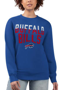 Buffalo Bills Womens Blue Drop Shoulder Crew Sweatshirt