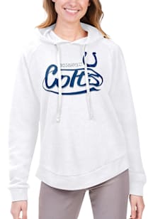Indianapolis Colts Womens White Drop Shoulder Hooded Sweatshirt