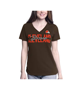Cleveland Browns Womens Orange Batter Up Short Sleeve T-Shirt