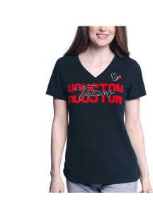 Houston Texans Womens Navy Blue Batter Up Short Sleeve T-Shirt