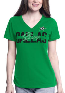 Dallas Stars Womens Kelly Green Batter Up Short Sleeve T-Shirt