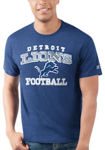 Starter Detroit Lions Blue Sport Drop Style Short Sleeve T Shirt