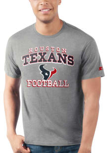 Starter Houston Texans Grey Sport Drop Short Sleeve T Shirt