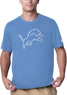 Starter Detroit Lions Light Blue White Logo Outline Short Sleeve T Shirt