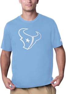 Starter Houston Texans Light Blue White Logo Outline Short Sleeve T Shirt