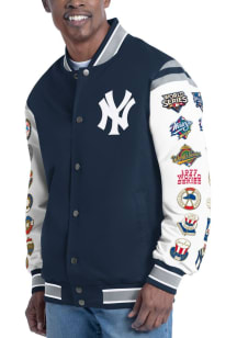 New York Yankees Mens Navy Blue Recruit Medium Weight Jacket