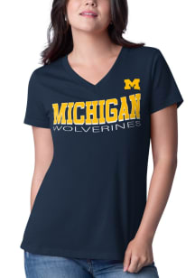 Michigan Wolverines Strategy Short Sleeve T-Shirt - Navy Blue