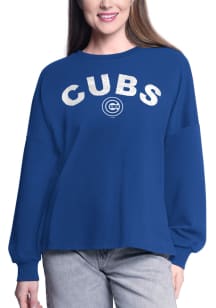 Chicago Cubs Womens Blue Athletic Crew Sweatshirt