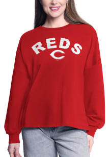 Cincinnati Reds Womens Red Athletic Crew Sweatshirt