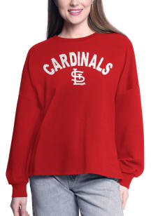 St Louis Cardinals Womens Red Athletic Crew Sweatshirt
