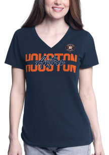 Houston Astros Womens Orange Batter Up Short Sleeve T-Shirt
