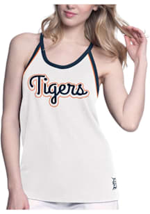 Detroit Tigers Womens White Curveball Tank Top