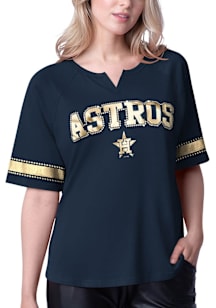 Houston Astros Womens Navy Blue Fuel Up Short Sleeve T-Shirt