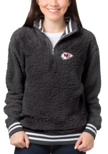 Kansas City Chiefs Womens Charcoal Play Action Qtr Zip