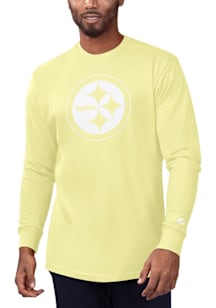 Starter Pittsburgh Steelers Gold White Logo Outline Long Sleeve T Shirt