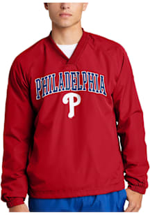 Starter Philadelphia Phillies Mens Red Primary V Neck Pullover Jackets