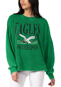 Philadelphia Eagles Womens Black Burnout Crew Sweatshirt