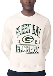 MSX by Michael Strahan Green Bay Packers Mens White Teamwork Long Sleeve Crew Sweatshirt