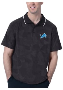 MSX by Michael Strahan Detroit Lions Mens Blue Dedication Short Sleeve Polo