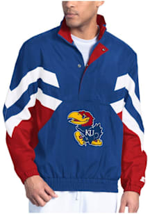 Starter Kansas Jayhawks Mens Blue Striker Pullover Jackets