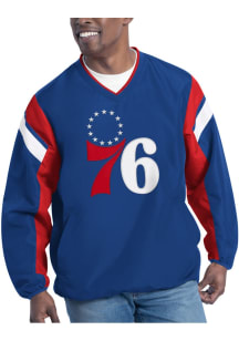 Philadelphia 76ers Mens Black Double Coverage Pullover Jackets