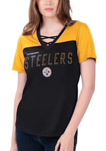 Pittsburgh Steelers Womens Cross Fashion Football Jersey - Yellow