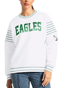 Philadelphia Eagles Womens White Ribbed Crew Sweatshirt
