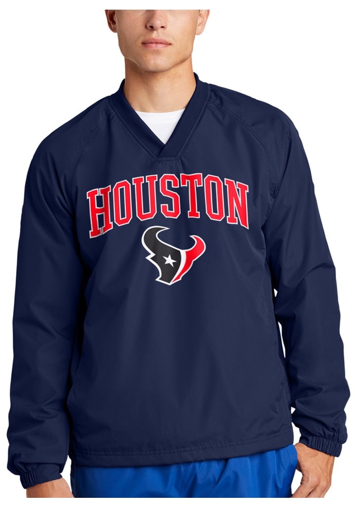 Starter Houston Texans Mens Primary V Neck NAVY Pullover Jackets 