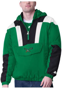 Starter Philadelphia Eagles Mens Kelly Green Charger Pullover Jackets