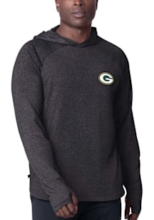 MSX by Michael Strahan Green Bay Packers Mens Black Fast Track Long Sleeve Lightweight Hoodie