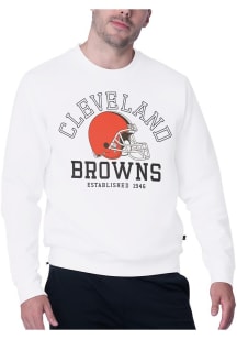 MSX by Michael Strahan Cleveland Browns Mens White Warrior Long Sleeve Sweatshirt
