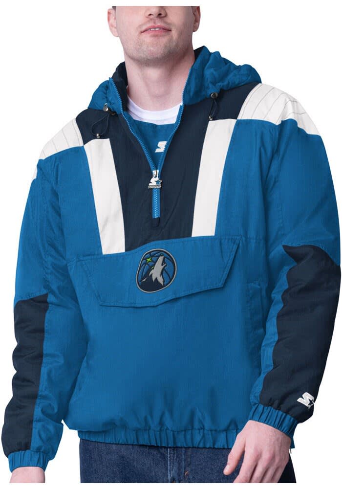 Starter Minnesota Timberwolves Mens Charger BLACK Pullover Jackets