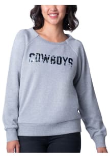 Dallas Cowboys Womens Grey Fan Chant Crew Sweatshirt