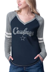 Dallas Cowboys Womens Navy Blue Winner LS Tee