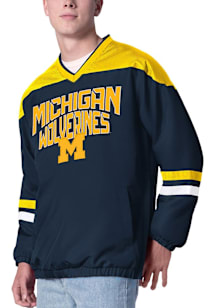 Michigan Wolverines Mens Blue Top Player V-Neck Pullover Jackets
