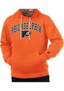 Starter Philadelphia Flyers Mens Orange Arch Name Long Sleeve Hoodie