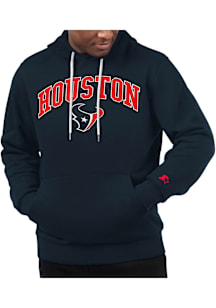 Starter Houston Texans Mens Navy Blue Arch Name Long Sleeve Hoodie