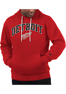 Starter Detroit Red Wings Mens Red Arch Name Long Sleeve Hoodie