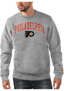 Starter Philadelphia Flyers Mens Grey Arch Name Long Sleeve Crew Sweatshirt
