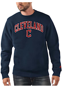 Starter Cleveland Guardians Mens Navy Blue Arch Name Long Sleeve Crew Sweatshirt