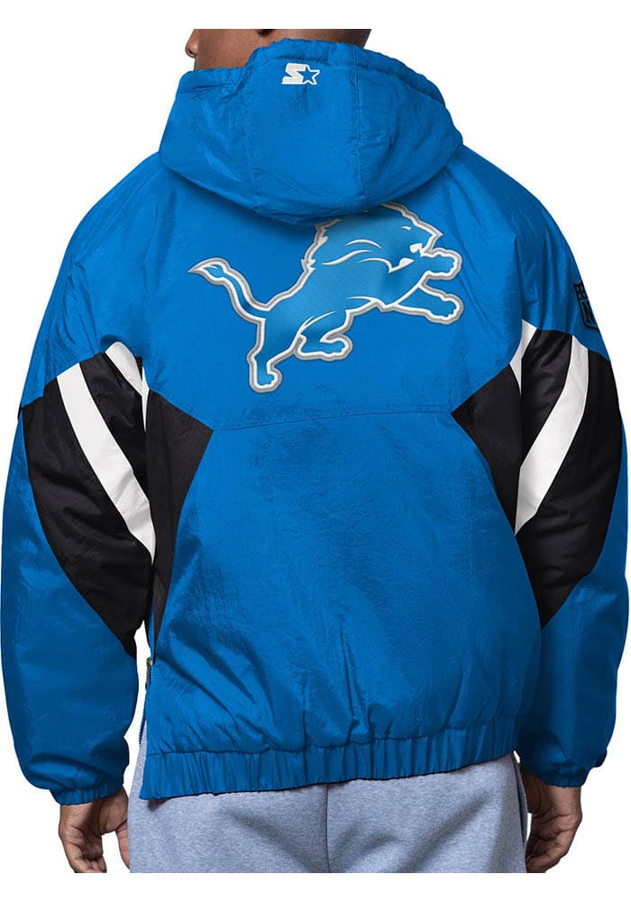 Starter Detroit Lions Mens The Line Up BLUE Pullover Jackets - 9439349