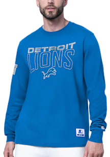 Starter Detroit Lions Blue Goal Post Long Sleeve T Shirt