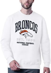 MSX by Michael Strahan Denver Broncos Mens White Rally Long Sleeve Sweatshirt