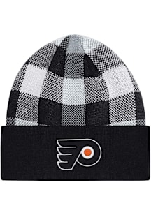 Starter Philadelphia Flyers Black Plaid Cuff Mens Knit Hat