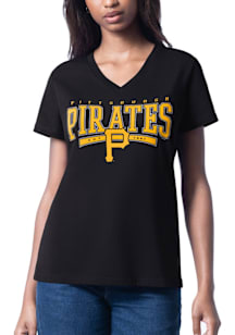 Pittsburgh Pirates Womens Black Cheer Dance Short Sleeve T-Shirt