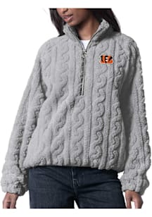 Cincinnati Bengals Womens Grey Champ Qtr Zip