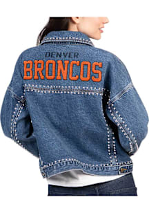 Denver Broncos Womens Blue Pit Stop Light Weight Jacket